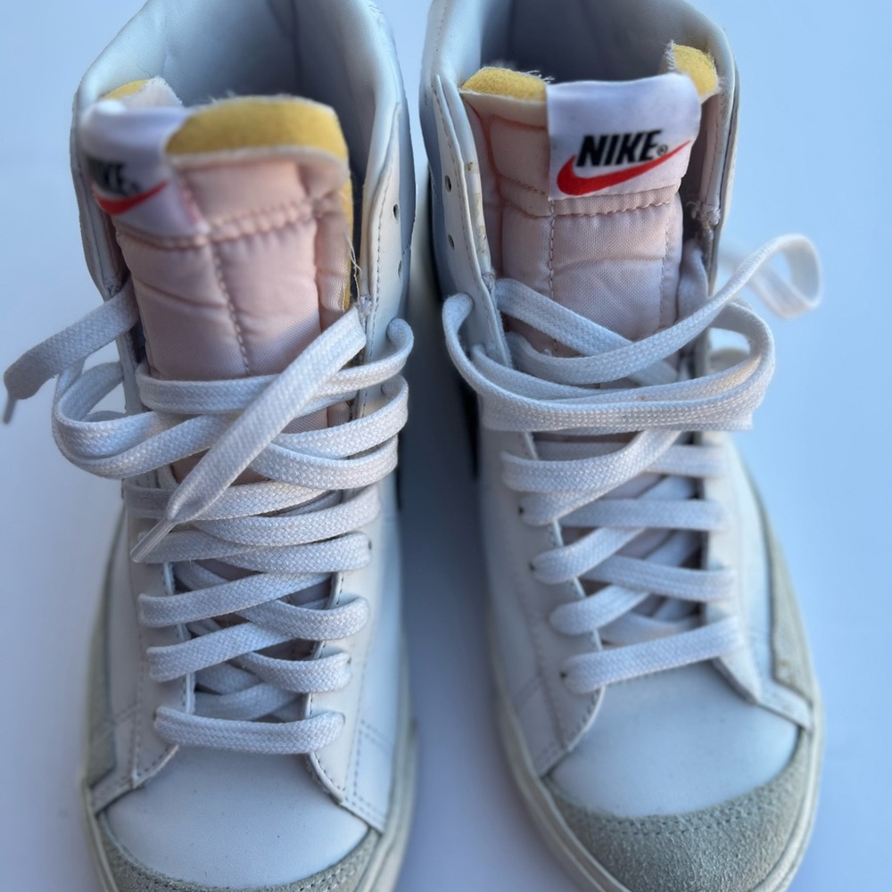 Nike High-Top Sneakers in White and Cream